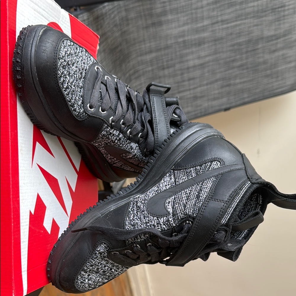 Nike Black and Gray High-Top Sneakers